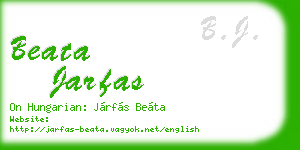 beata jarfas business card