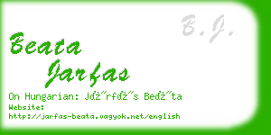 beata jarfas business card